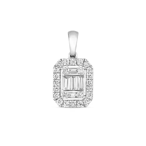 0.22ct Diamond Cluster Pendant - 9ct White Gold